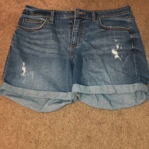 Blue denim shorts